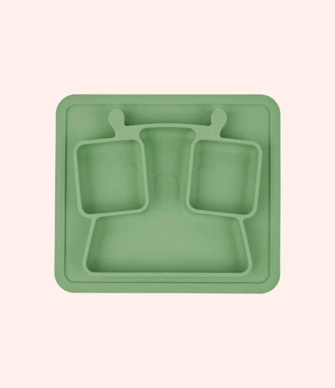 Non-slip silicone compartment plate