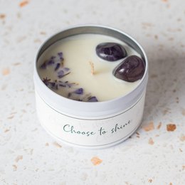 Zitat „Kerze in einer Dose“ – „Choose to Shine“.