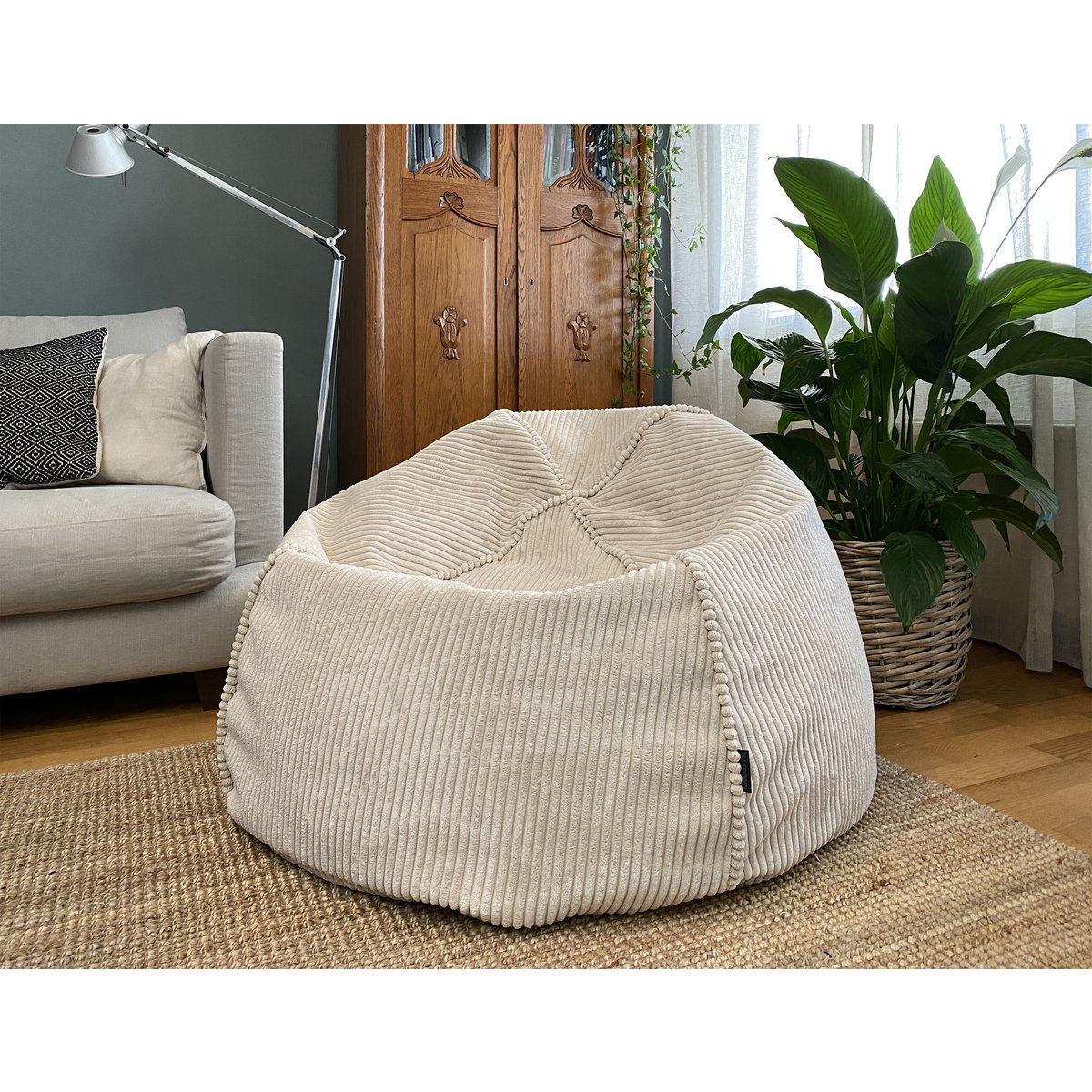 CHILLAX M Bean Bag, Corduroy, Lincoln 61 Pink