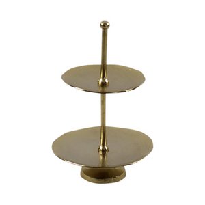 Cake stand Organic, two-tier, gold, aluminum, 31x49 cm