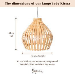 Bambus-Lampenschirm – Boho-Pendelleuchte – Bambus-Hängeleuchte – Lampenschirm in Glockenform – handgefertigter Bambus-Lampenschirm KIRMA (Ø 45 cm)