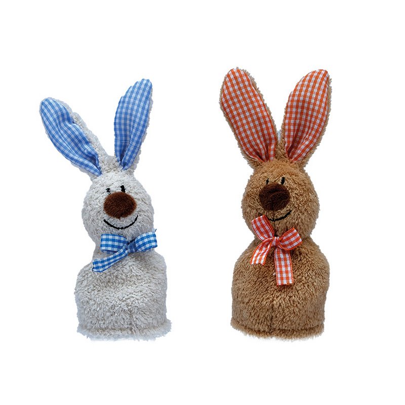 Egg warmer rabbits made of plush, Ø5x16cm