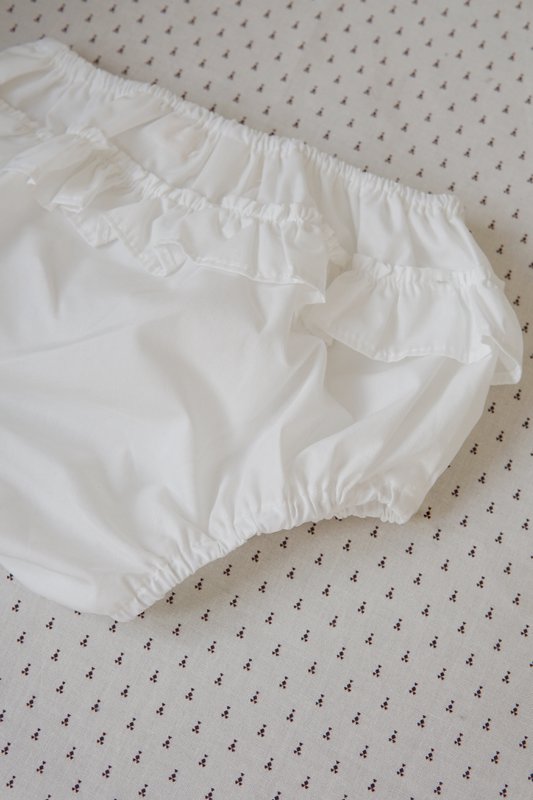 Bloomer in cotone con volant - Bianco classico