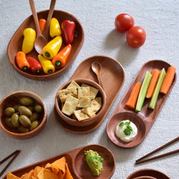 Handmade Tableware - Chip & Dip Tray - Eco-friendly - Khaya Wood