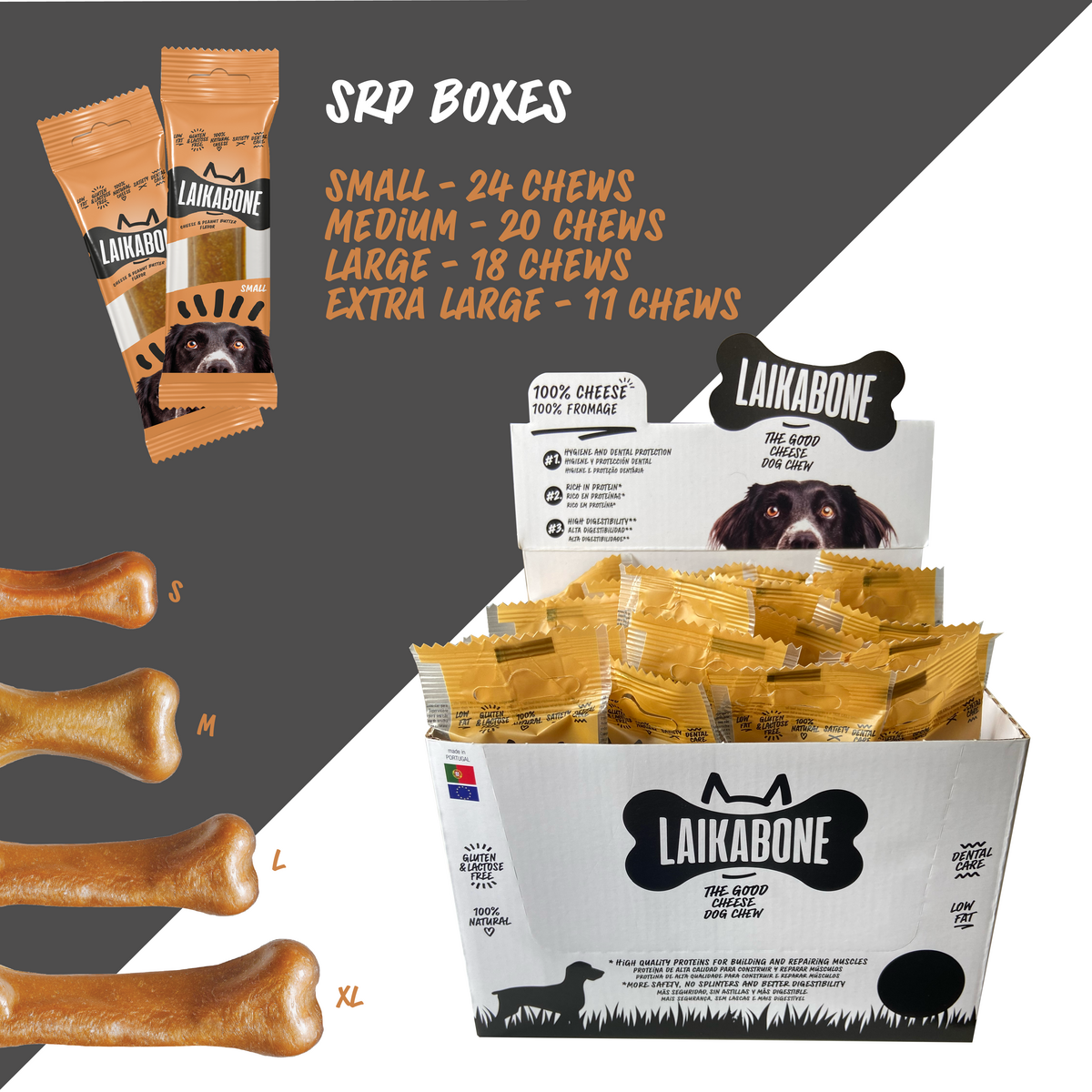Laikabone Dog Dental Chew - Kaas & Pindakaas (DOOS)