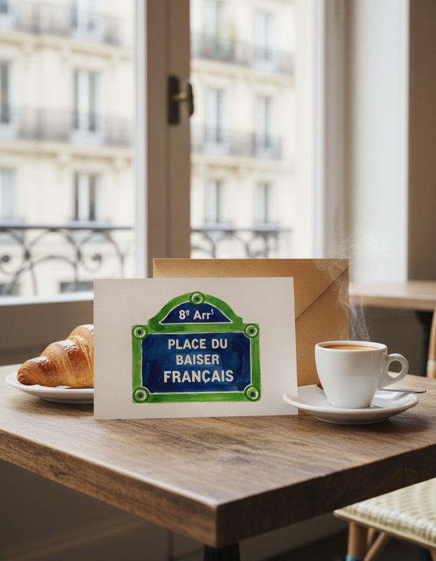 Paris street postcard