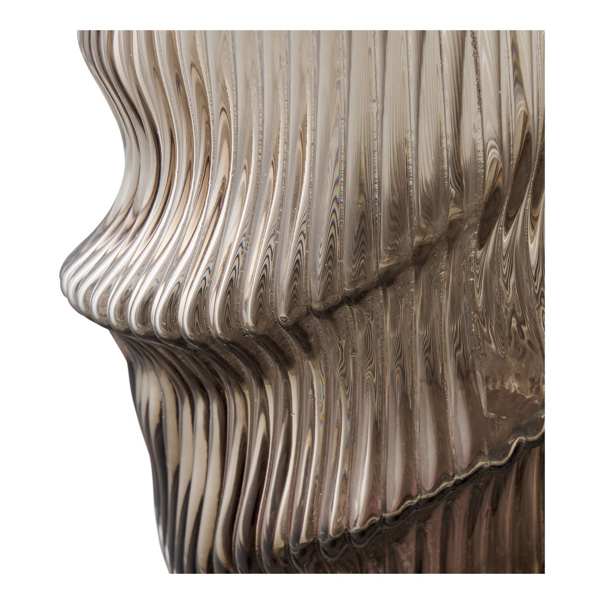 Vase, mouth blown glass, brown, ø17x25 cm