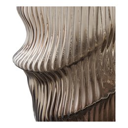Vase, mouth blown glass, brown, ø17x25 cm