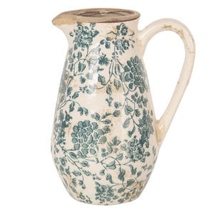Decoratie Kan 1300 ml Groen Keramiek Bladeren Waterkan