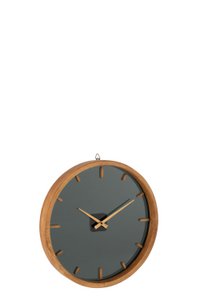 J -Line Uhr rund - Holz/Glas - braun/schwarz - Ø 40 cm