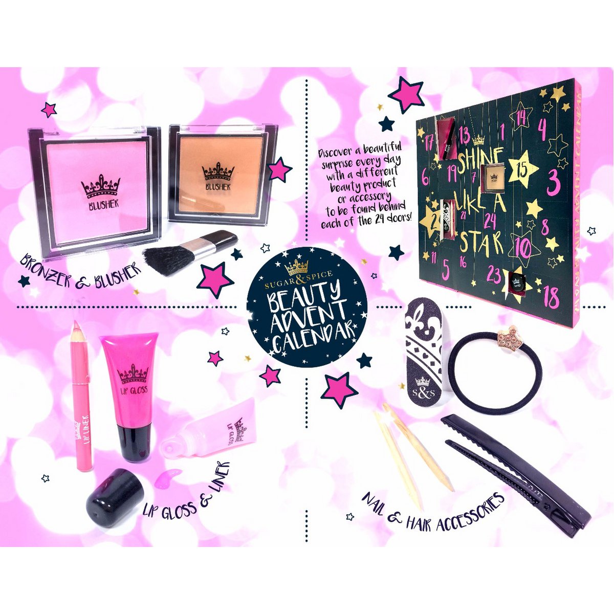 Shine Like Star makeup and beauty accessories advent calendar