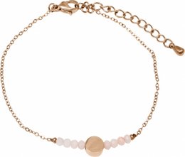 Armbånd plader med Pink Stones Rose Steel