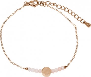 Armbånd plader med Pink Stones Rose Steel