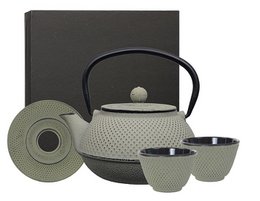 Teaclassix Gietijzeren Theeset Arare 0,80 ltr, Giftbox, Grijsgroen