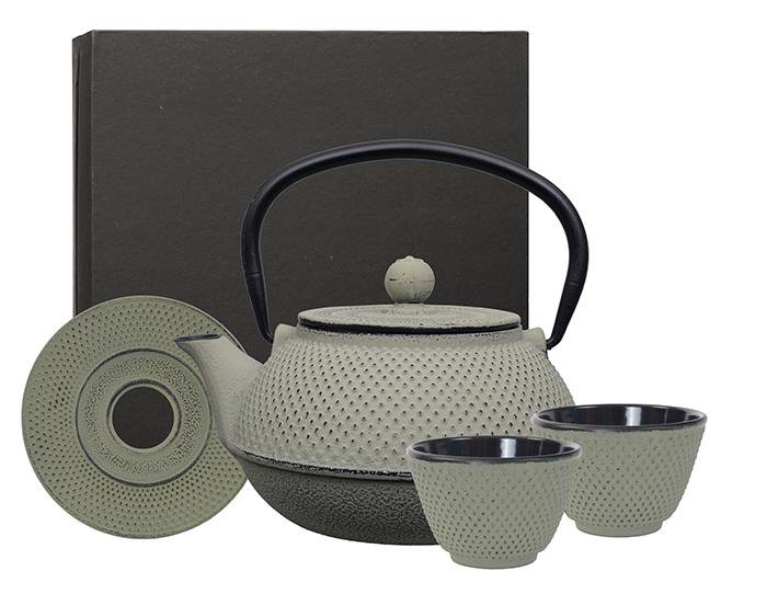 Teaclassix Gietijzeren Theeset Arare 0,80 ltr, Giftbox, Grijsgroen