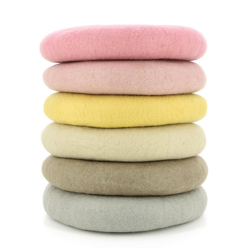 Seat cushions around the rose made of felt, 100% natural material, 38 cm round many colors Pastel, felt with wool-f lung, fair trade & manual work from Nepal