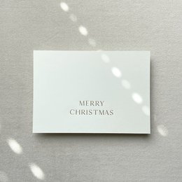 Julekort - "Merry Christmas" kort til jul med prægning af varmt folieguld (PU = 10 stk.)