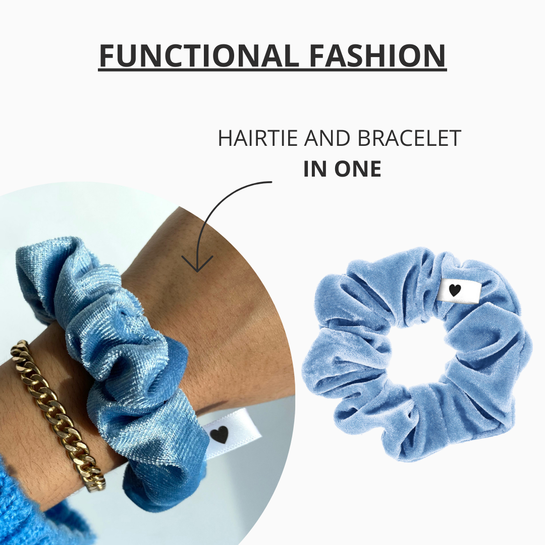 Samt-Scrunchie Hellblau - Bellody® (1 Stück - Seychelles Blue)