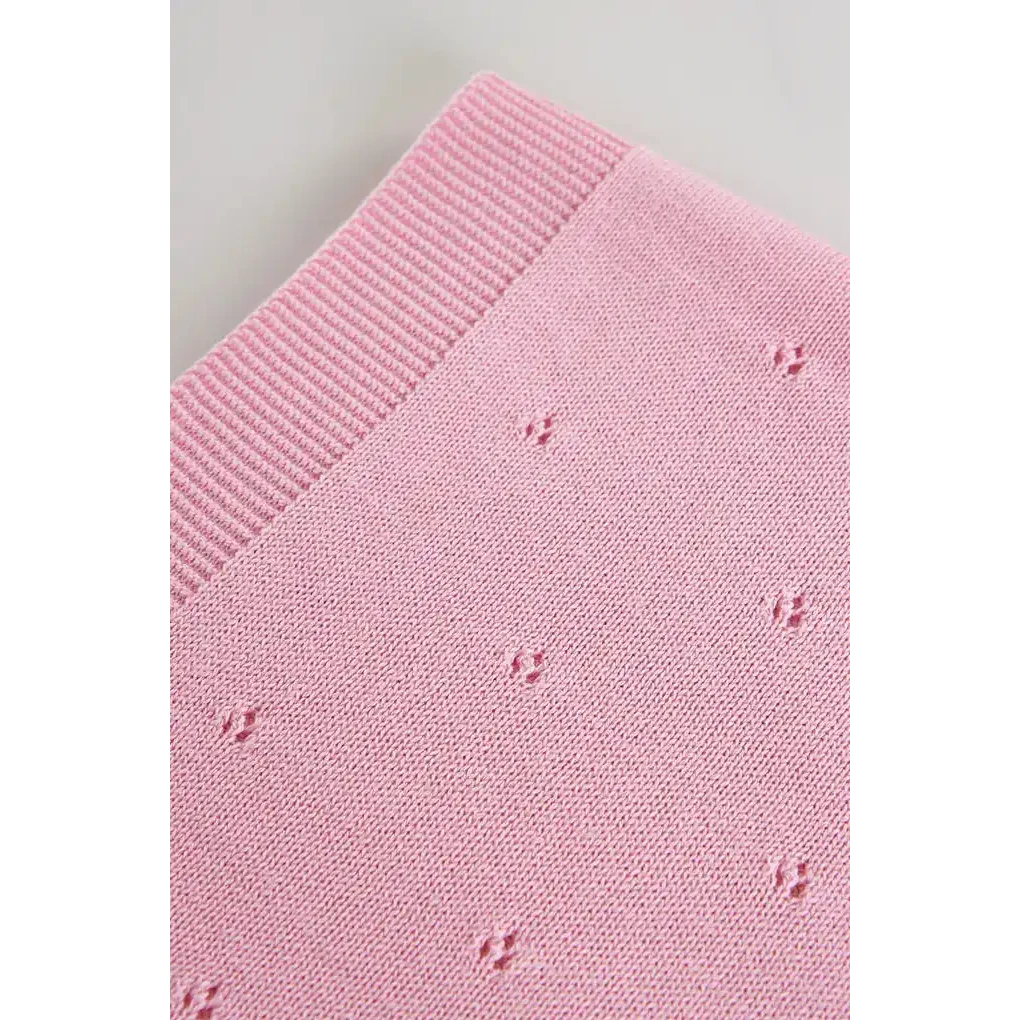Coperta in maglia di cotone per neonati, punto rosa