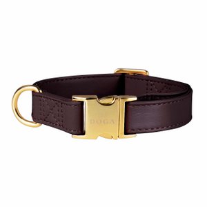 DOGA Dog Collar Brown with gold