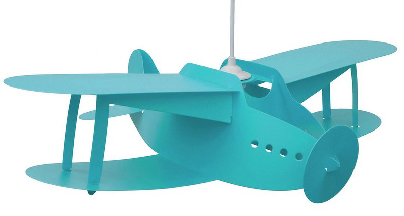 TURQUOISE AIRPLANE CHILDREN'S HANGING LAMP