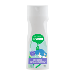 Natural shower soap with lavender, orange, olive oil, and coconut scents. Moisturizing and gentle formula.