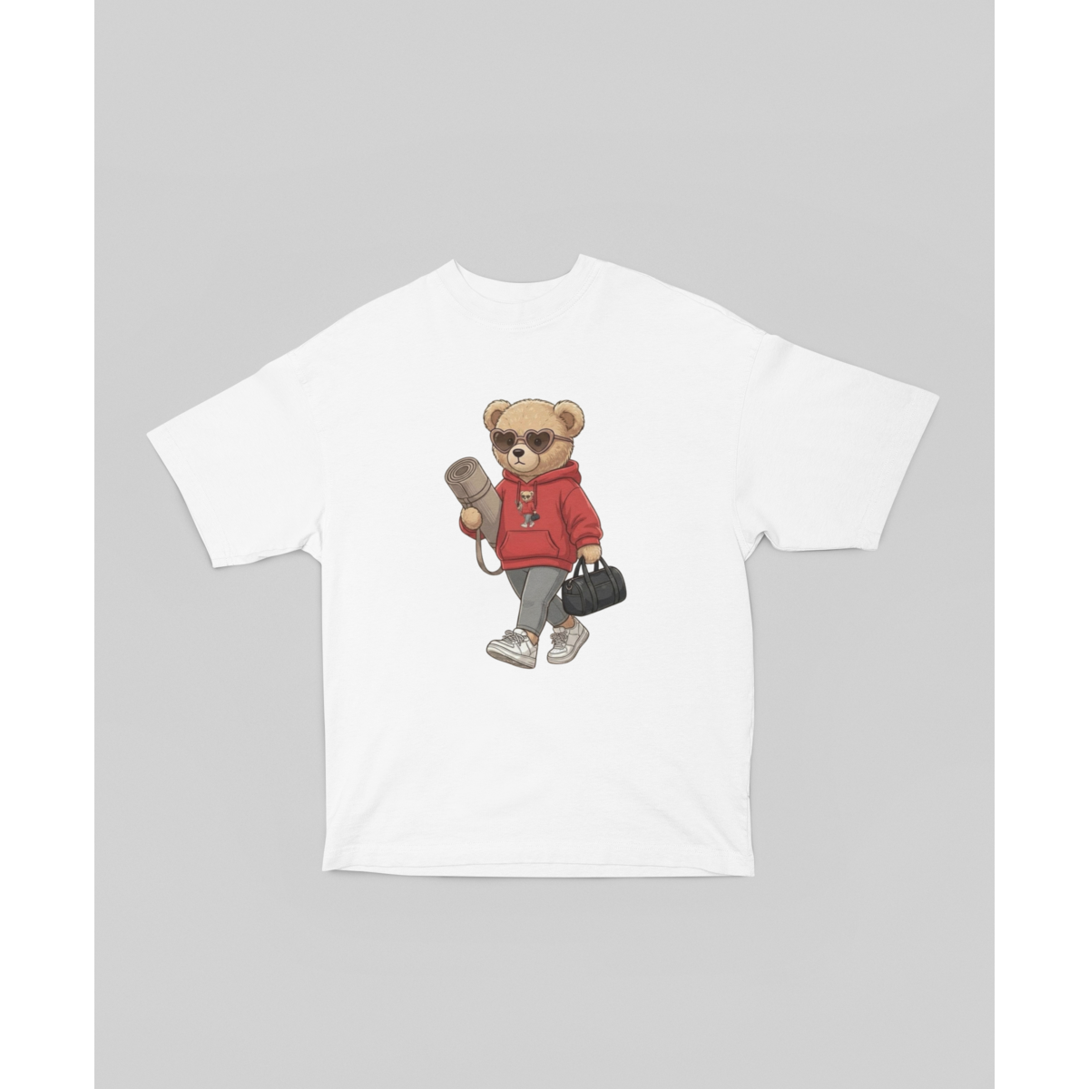 Oversized T-Shirt Yoga Girl Bear