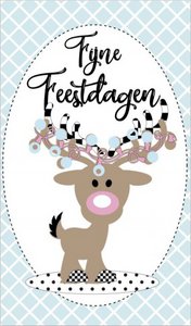 Kleine Karte 5 x 8,5 cm mit Text frohe Feiertage Hirsch.