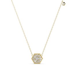 Zeshoekige hanger - goud en kristal