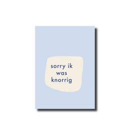 Postcard 'sorry I was grumpy'