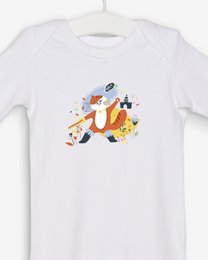 Puss in Boots hvid pyjamas 100% OEKO-TEX certificeret økologisk bomuld