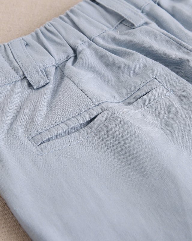 Boy's Blue Linen Bermuda Shorts M70-21503073