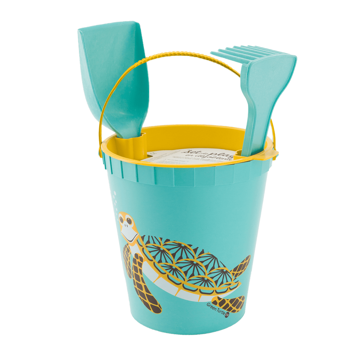 Seaweed-based beach toy, Bucket, Made in France - TURTLE