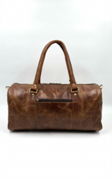 Handgefertigte Reisetasche aus braunem Leder – Artisan 42 cm „City-Lite“ Weekender und kompakte Unisex-Reisetasche