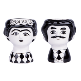 Kitsch Kitchen set egg cup Carlos & Marisol black/white