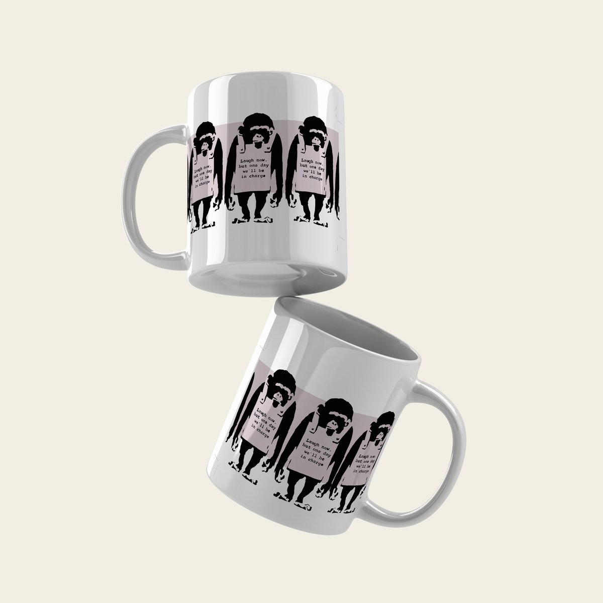 Taza de cerámica Banksy 325ml - Ríete ahora