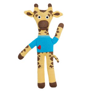 Knitted cuddly toy giraffe