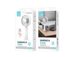 Techancy Ventoinha Portátil De Mão Branca KL7300, Ajustável A 3 Velocidades, Com Suporte Para Utilização Em Secretária
