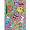 Glitter stickervel Smiley Bullshit remover en meer