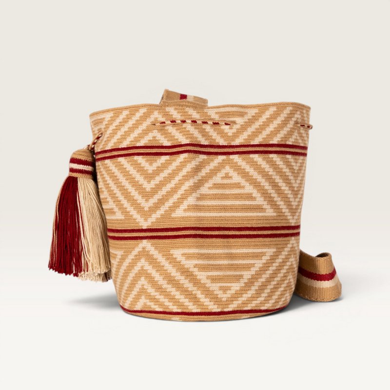 Geometrisk crossbody M | Mandel