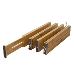 Bamboo Kitchen Drawer Dividers Adjustable Drawer for Dresser Bathroom Bedroom