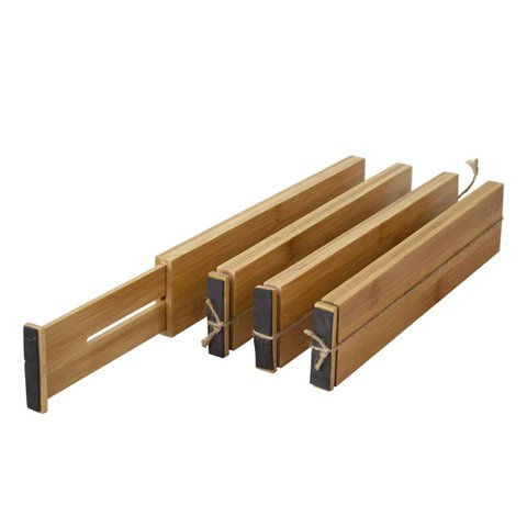 Bamboo Kitchen Drawer Dividers Adjustable Drawer for Dresser Bathroom Bedroom