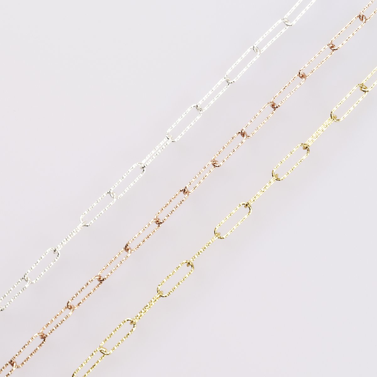 Plata de ley 925, chapada en oro, por metros, 100 cm