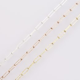 Plata de ley 925, chapada en oro, por metros, 100 cm