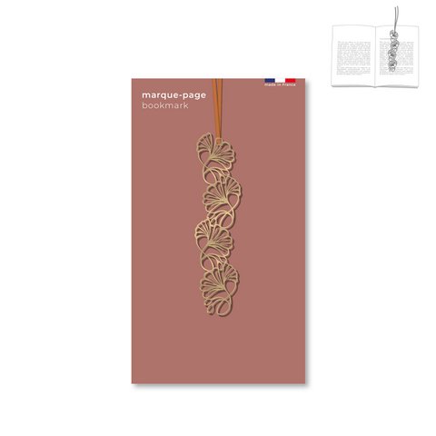 metalen boekenlegger met lint - art nouveau "palmette"