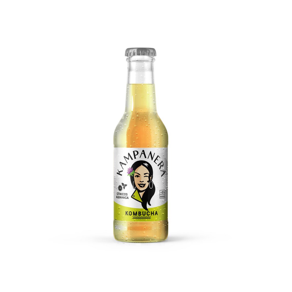 Kombucha-Zitrusfrucht und Basilikum
