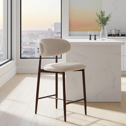Bar chair Celia Beige Walnut Santi