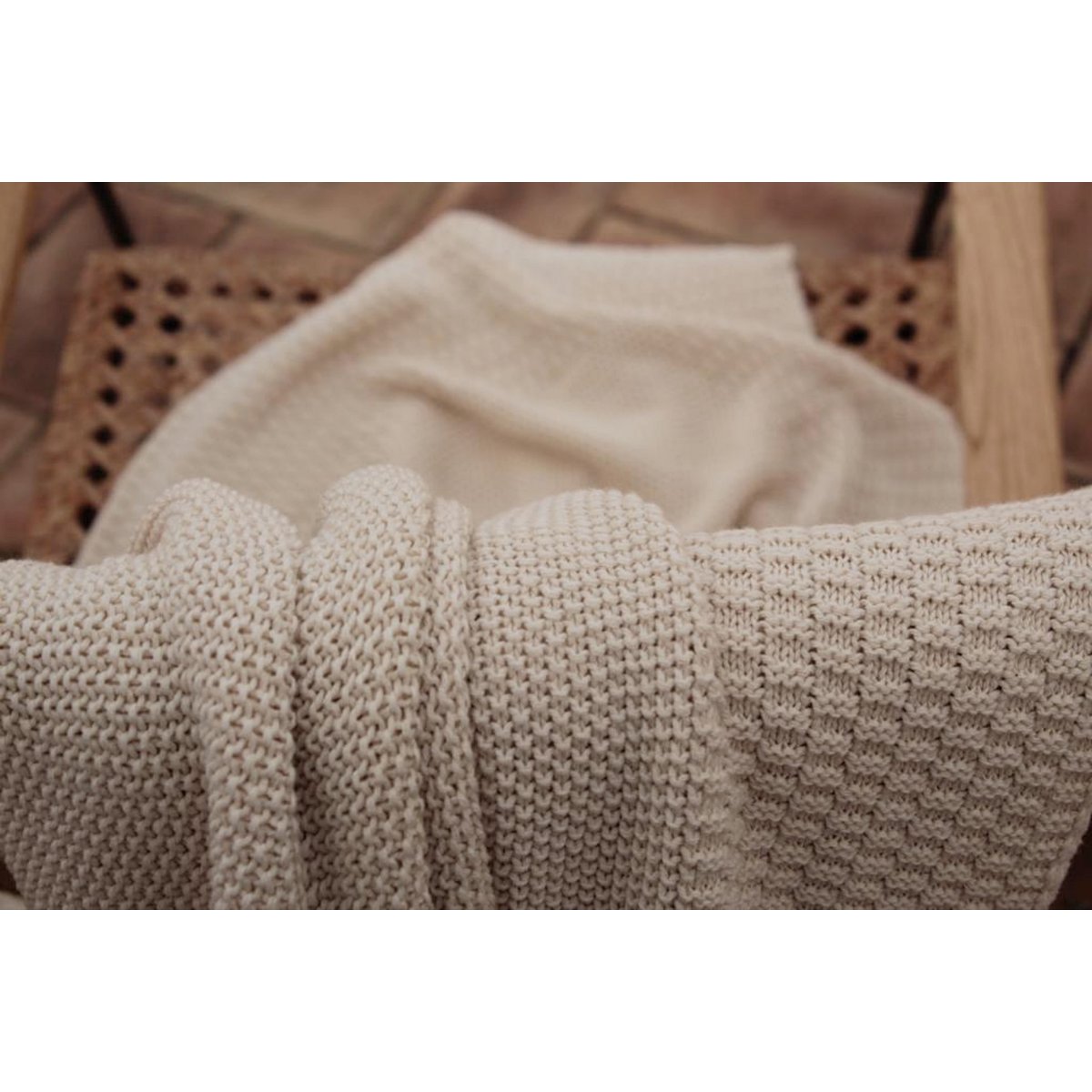 Gestrickte Überwürfe, gestrickte Decke, CottonThrows, gestrickte Überwurfdecke aus 100 % Baumwolle