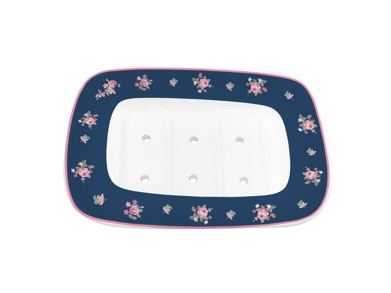 Porcelain soap holder Bella blue Isabelle Rose