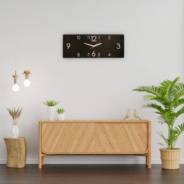 Houten Wandklok Zwart (2 Maten)